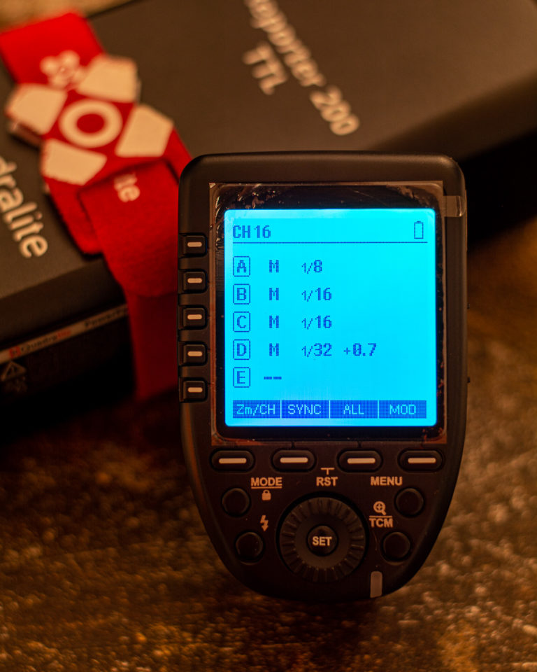 Quadralite Navigator X2N: moce poszczególnych lamp