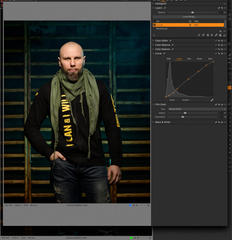 Capture One: kontrast dzięki krzywej Luma